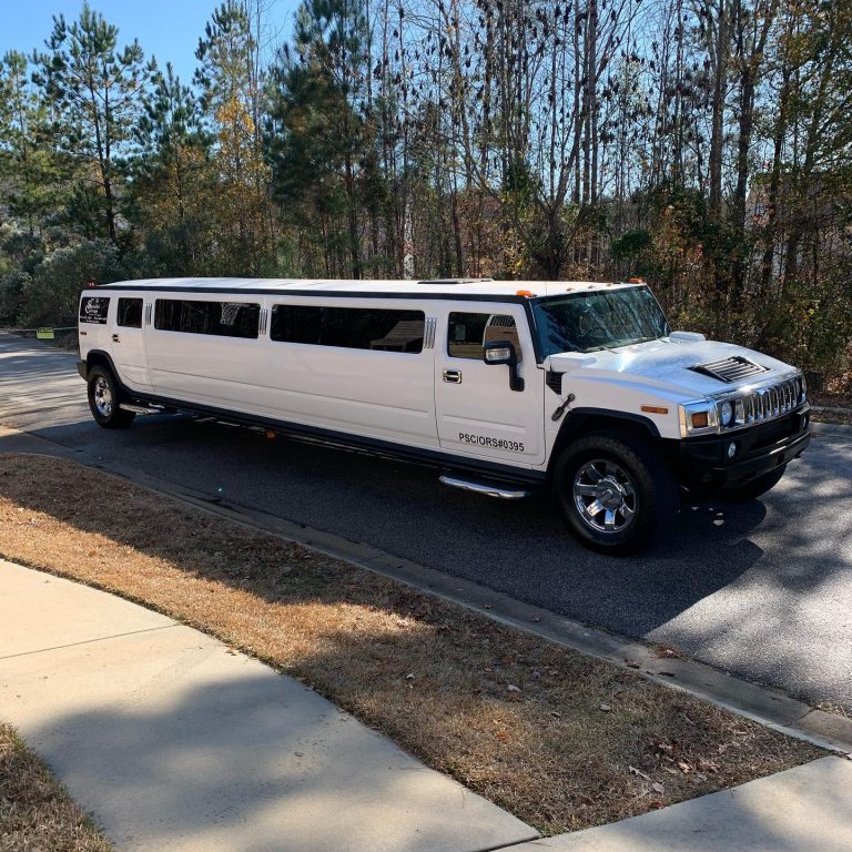 white stretch hummer limousine